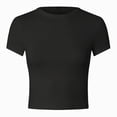 thumbnail image 4 of Towmus Women's Casual Basic Crop Tops Slim Fit Short Sleeve Crew Neck Tight Tees Shirts for Women, 4 of 5