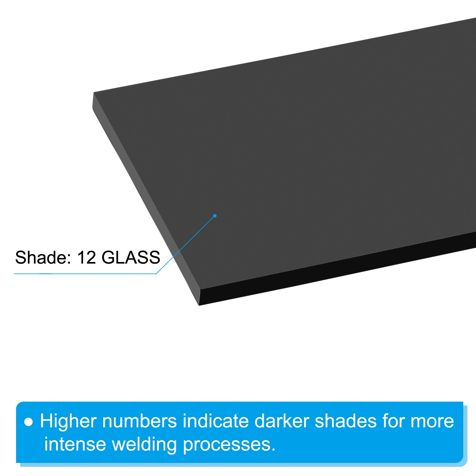 Uxcell Welding Len Shade 12 Glass 4-1/4"x 22" Hardened Glass Black Darkening Filter Plates Covers, 8 Pack