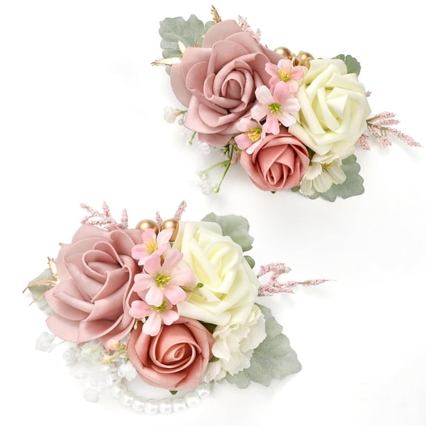 Set de Corsage y Boutonniere Serwalin Rosa para Boda