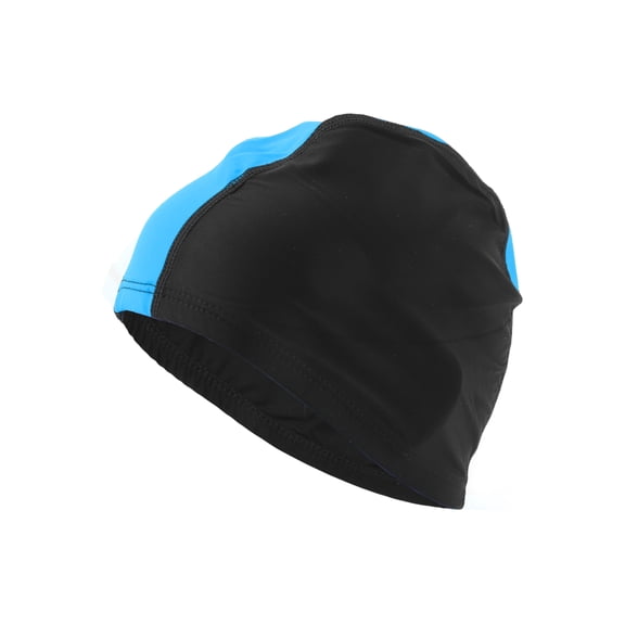 Unique Bargains 1 Pc Elasticity Swim Cap 5.91"x9.25" Lake Blue Black