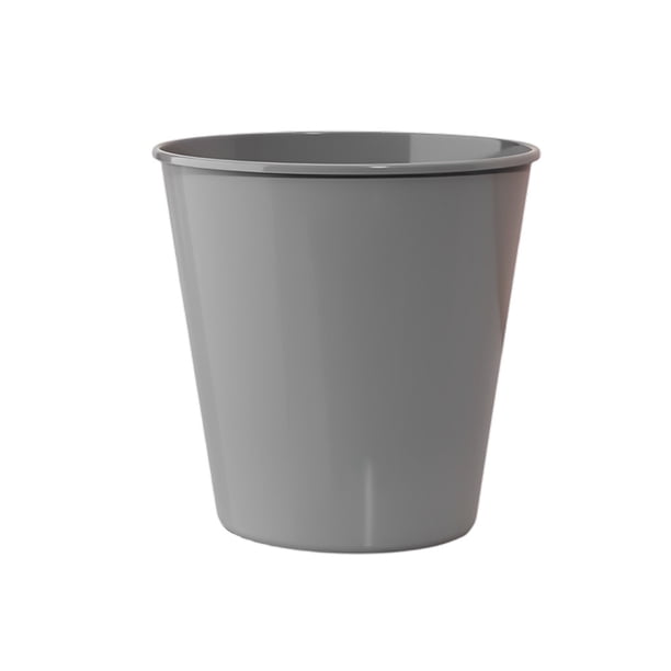 Inteprter Cubo de basura Cubo de basura Sin tapa Caja de desechos Tipo abierto Plástico Negocio Cocina Baño Hogar Organizador Adornos Suministros de limpieza para el hogar Gris 9L/sin anillo final