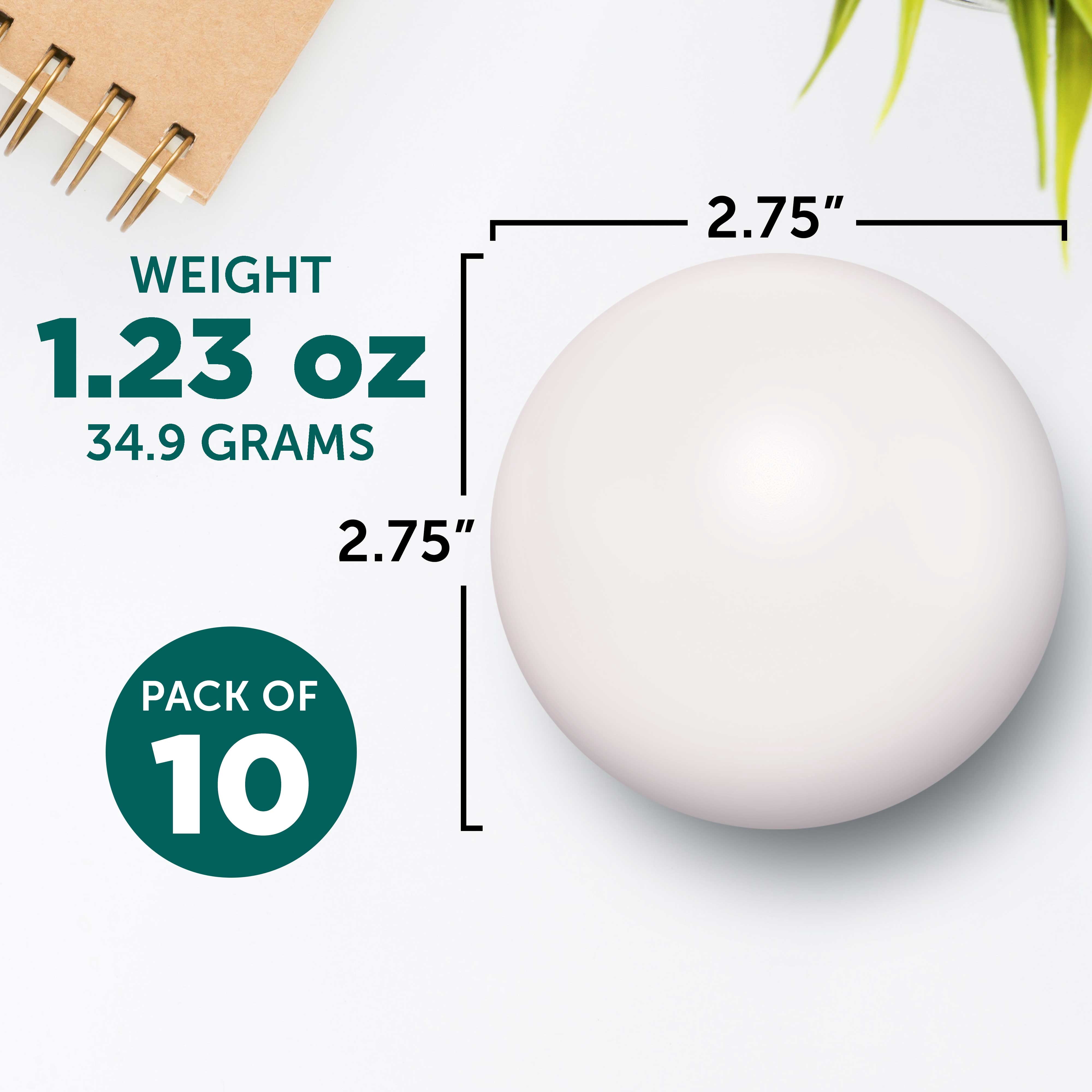 Stress Balls for Adults Set of 10, Bulk Pack - Hand Exercise, For Your Desk, Office or Home - White