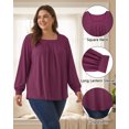 thumbnail image 6 of Oryer Womens Plus Size Tops Fall Tunic Shirts, Square Neck Lantern Long Sleeve Loose Casual Blouses, XL-4XL, 6 of 7
