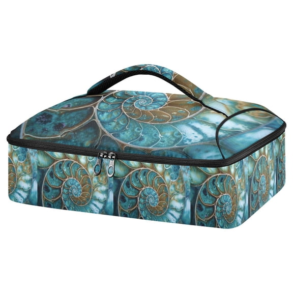 Iauyy Casserole Carrier for Hot Food Insulated Casserole Travel Carry Bag with Lid Food Warmer Bag for Party/Picnic,Vortex-shaped Pattern