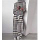 thumbnail image 1 of Nuevos conjuntos de 2 piezas para mujer, ropa de descanso para primavera y otoño, pantalones de pierna ancha de manga larga, traje informal con estampado suelto para mujer LingWen 9024715727220, 1 of 1