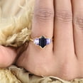 thumbnail image 6 of CHIRAGEMSJEWEL Long Hexagon Sandstone Wedding Ring , Amethyst Cluster Ring , 9X5MM / 1.5ct Christmas Gift for Love, 6 of 8