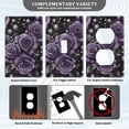 thumbnail image 3 of Yayeee Blank Wall Plate Cover 1-Gang 4.5"x2.7" Home Unused Decorative Outlet, Purple Roses, 3 of 7