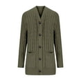 thumbnail image 5 of Wyobmus Women's Open Front Cardigan Sweaters Fall Button Down Cable Knit Loose Soft Long Sleeve Outerwear Coats A-Olive Green, 5 of 7