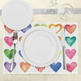 thumbnail image 3 of Ambesonne Grunge Place Mats Set of 4, Watercolor Heart Romance, Standard Size, Red Blue Yellow, 3 of 6