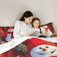 thumbnail image 4 of Manfei Kawaii Winter Snowman Twin Bedding Sets 7-Piece for Kids, Merry Christmas Bedding Comforter Set, Santa Claus Gifts Reversible Sheet Sets, Breathable Home Decor, 4 of 7