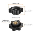 thumbnail image 2 of 6 Pieces Star Knobs M6 Thread 25mm 6-Point Head Brass Insert Non-Through Hole Threaded Hand Knob Black, 2 of 6
