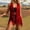 Red, variant on NordicNest Womens Fringe Vest Coat, 70s Hippie Cowgirl Sleeveless Cardigan Western Suede Leather Mardi Gras Tassel Outerwear