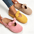 thumbnail image 2 of Women's Bowknot Faux Suede Mule Clogs, Slip-On Closed-Toe Casual Comfort Slides, 2 of 5