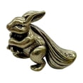 thumbnail image 5 of Vintage Brass Rabbit Statue Brass Bunny Figurine Lifelike Miniature Rabbit Statue, 5 of 5