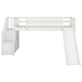 thumbnail image 4 of Euroco Wood Twin Loft Bed with Slide and Shelf for Child, White, 4 of 11