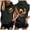 Black, variant on Women's Casual Summer Hoodies Sleeveless Drawstring Tops Front And Back Printed Pullover T-Shirts Gray 2XL