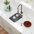 thumbnail image 2 of 15 in. Quartz Composite Undermount Single Bowl Kitchen Bar Sink in Black with Bottom Grid and Drain Strainer, 2 of 9