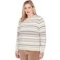 thumbnail image 3 of Alfred Dunner Womens Geometric Biadere Striped Chenille Sweater, 3 of 4