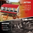 thumbnail image 7 of 4 Holes with legs-Galvanized Steel Chicken Nesting Box-Automatic Roll Out Egg Collection Removable Tray-Weatherproof Wall Mount Laying Box with Perch for Hens-Easy Clean Assemble for Coop-Red, 7 of 7