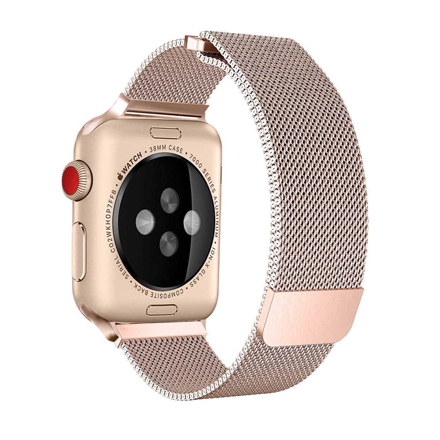 Apple Watch Band 42MM, Stainless Steel Mesh Milanese Loop with Apple Watch Rose Gold Stainless Steel Band