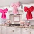 thumbnail image 6 of BINGLI Giant Red Bow Decor - 22x24 Inch Oversized Satin Ribbon Bow | Oversized Blush Bow Wall Decor for Coquette Room, Ballerina Birthday & Aesthetic Bedroom, 6 of 8