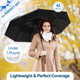 thumbnail image 3 of GPED Strongest Windproof Travel Umbrella, Compact Premium Auto Folding Umbrella for Rain and Sun,Durable, Light and Portable for Women and Men, Fits Car & Backpack, 3 of 7