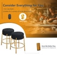 thumbnail image 6 of Miniyam Counter Height Bar Stools Set of 2,Boucle Kitchen Stools Upholstered Dining Chair Stools 24 Inch Height,Black+Gold, 6 of 7