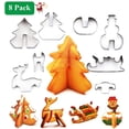 thumbnail image 1 of Cortadores de galletas de Navidad, cortadores de galletas 3D para niños, cortadores de galletas de acero inoxidable de 8 piezas, cortadores de galletas Fokelyi LN-1373, 1 of 6