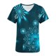 thumbnail image 4 of Fiudx Ofertas Del Día Blusa de Manga Corta con Cuello En V para Mujer, Uniforme de Trabajo, Impresión de Bolsillo, 4 of 4
