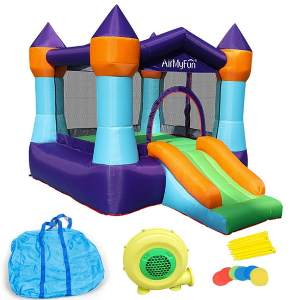 Bseka Children S Magic Castle Bounce House Bounce House With Safety Net And Blower Small Slide Outdoor Backyard Inflatable Bounce House For Toddlers Bounce House Walmart Com Walmart Com
