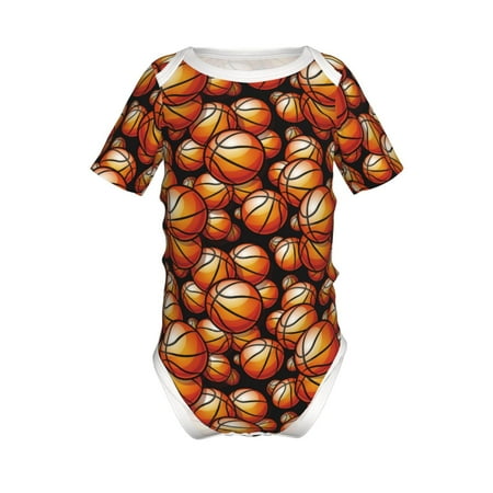 

Junzan Vintage Basketball Print Short-Sleeve Baby Climbing Clothes Bodysuits for Infant One-Piece for Baby Boys & Girls Baby Clothes Baby Romper with Snap Closure-6 Months