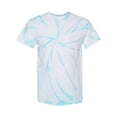 thumbnail image 2 of Dyenomite - Cyclone Pinwheel Tie-Dyed T-Shirt - 200CY - Pale Turquoise - Size: S, 2 of 3