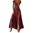 thumbnail image 2 of WILLBEST Vestidos de Mujer Vestido de Noche Largo de Manga Corta de Verano para Mujer Vestido Largo Informal de Fiesta con Flores y Corte Skater Chica, 2 of 2