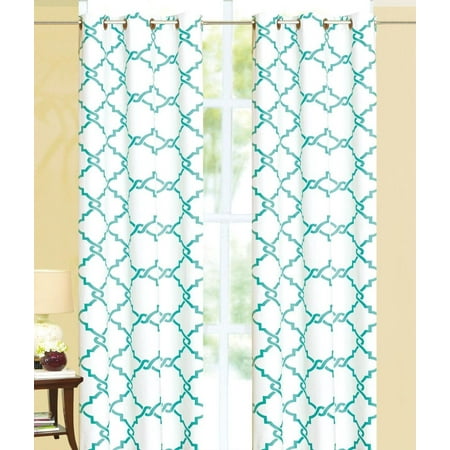 Geometric Modern Print Insulated 100% Thermal Blackout Window Grommet Curtain Panel - 63