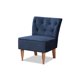 thumbnail image 1 of Baxton Studio Harmon moderno y contemporáneo de transición de tela de terciopelo azul marino tapizado y silla decorativa de madera con acabado marrón nogal Baxton Studio 1.93271E11, 1 of 2