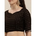 thumbnail image 2 of Brown & Gold-Toned Beads and Stones Embellished Art Silk Saree - 16784330, 2 of 5