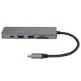 thumbnail image 3 of Hub 6 en 1 tipo C a interfaz Multimedia de alta definición Hub estación de acoplamiento USB Hub SpliHub, adaptador de concentrador de interfaz multimedia de estación de acoplamiento USB para Office Ho LHCER NONE, 3 of 5