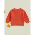 thumbnail image 6 of Okbabeha Kids Halloween Knit Sweater Long Sleeve Pumpkin Embroidery Knitwear, 6 of 9