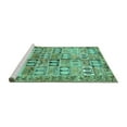 thumbnail image 2 of Ahgly Company Machine Washable Indoor Square Persian Turquoise Blue Traditional Area Rugs, 4' Square, 2 of 4