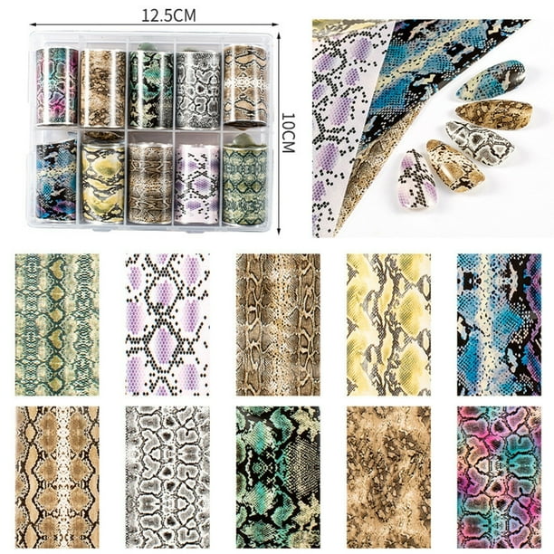 Pegatinas para uñas para decoración de uñas, pegatinas para uñas para mujeres, pegatinas para uñas DIY, pegatinas decorativas de serpiente, flores, papel de transferencia de estrellas para uñas, pegat
