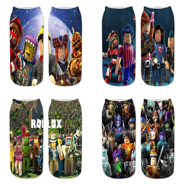 Roblox-calcetines con estampado periférico de dibujos animados para niño y niña, medias coloridas y poco profundas para estudiantes, moda creativa, regalos de cumpleaños y Navidad