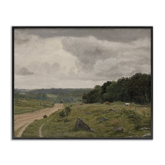 Stupell Industries Victorian To The Country Landscape Black Framed Giclee Art, 14 x 11, by Riley B