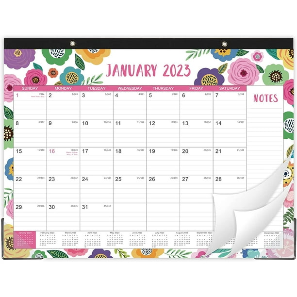 Large Desk Calendar 2023 - 2023 Desk Calendar, 12 Monthly Large Desk/Wall  Calendar 2-In-1, 22" X 17", Jan. 2023 - Dec.2023, Thick Paper With Corner  Protectors, Large Ruled Blocks - Colorful Floral - Walmart.com