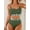 AA Dark Green, variant on High Waisted Bathing Suits for Women Textured Floral Print Bikini Set Scoop Neck Swimsuits Rose Red S