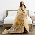 thumbnail image 5 of Kll Fleece Blanket Plush Throw Blanket Retro Hand Drawn Honey Bees And Sunflowers,Soft Fuzzy Cozy Flannel Blanket For Couch Sofa Bed.(40"X30"), 5 of 9