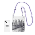 thumbnail image 4 of Lightweight Crossbody Cell Phone Purse Bag with Arm Band, Wallet & Key Pouch for Walking, Travel and Hiking, Brooklyn Hologram, Purple, 4 of 7