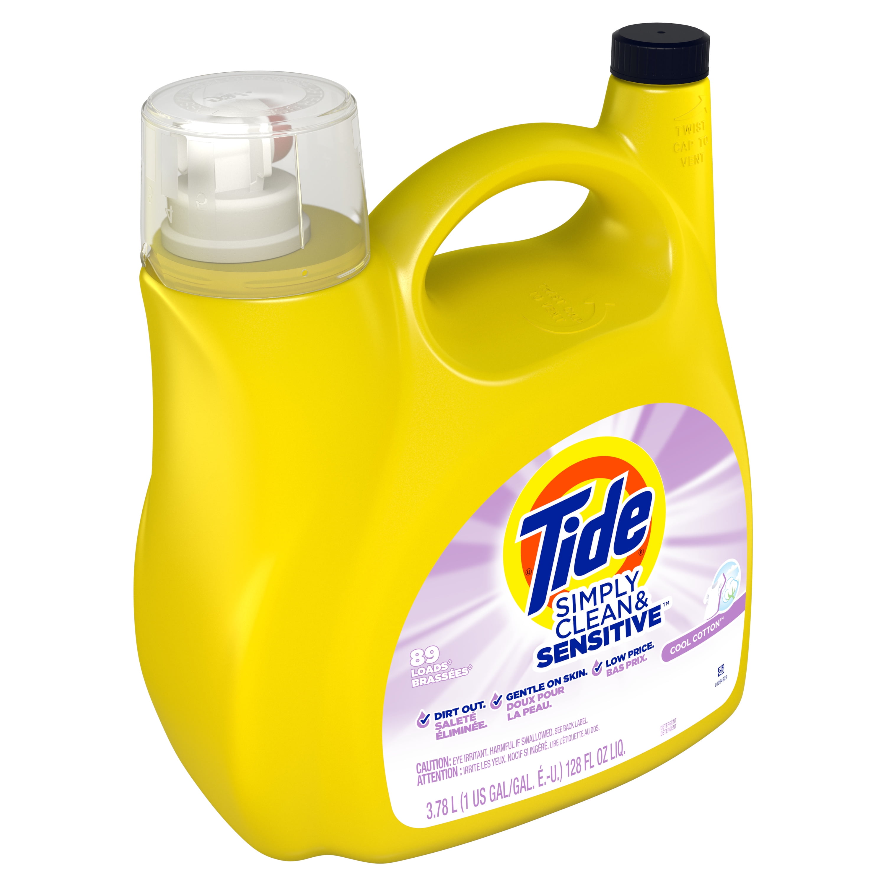 Tide Simply Cool Cotton, 89 Loads Liquid Laundry Detergent, 128 fl oz