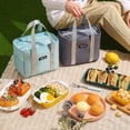 thumbnail image 6 of Insulated Lunch Bag,Reusable Thermal Tote with Front Pocket,Leakproof Design & Soft Padded Handles,For Work School Picnic,1PC,Blue, 6 of 7