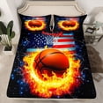 thumbnail image 2 of Castle Fairy Sport Soccer Queen Sheet Sets for Boys Girls,Abstract Flame Ball Bed Set, 2 of 7