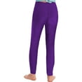 thumbnail image 3 of Linjinx Girls Athletic Leggings Kids High Waist Leggings Yoga Pants Leotards Gymnastic Sports Workout Dark Purple 6, 3 of 6